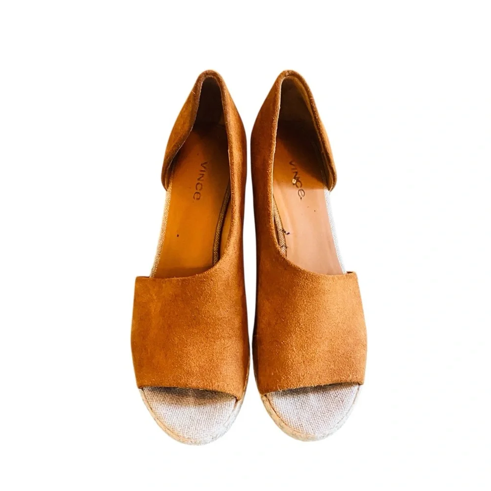 Vince Sonora Cashew Brown Espadrilles Wedges, Size 7 - Picture 5 of 11